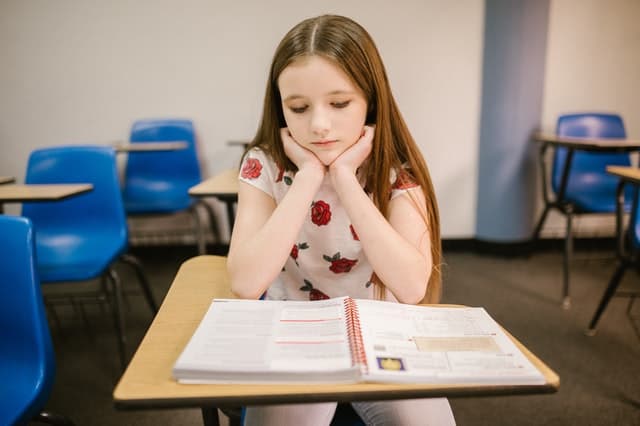 A Learning Steps student engaged in focused study